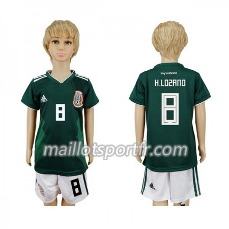 Maillot de Foot Mexique H.Lozano 8 Enfant Domicile Coupe du monde 2018